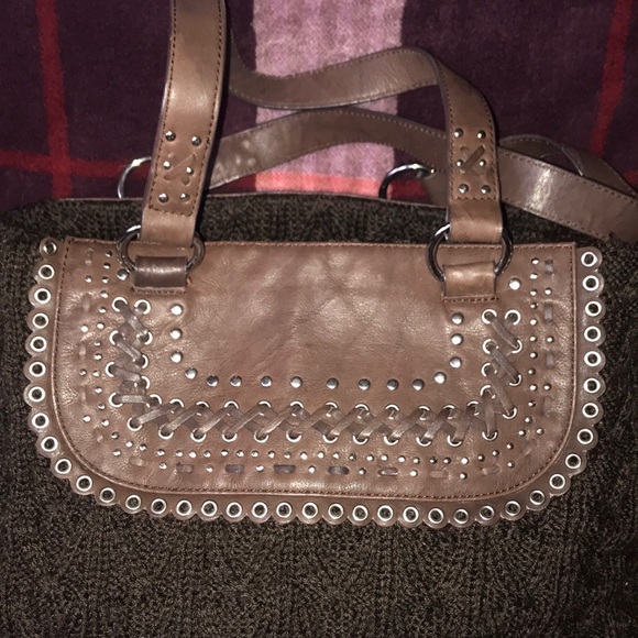The Sak Brown Knit Sweater Purse with Leather Trim - Picture 7 of 16